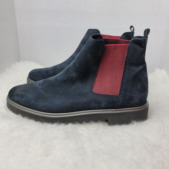 Paul Green Blue Navy Suede Womens Chelsea Boot Shoes Size 8.5 - Picture 3 of 10